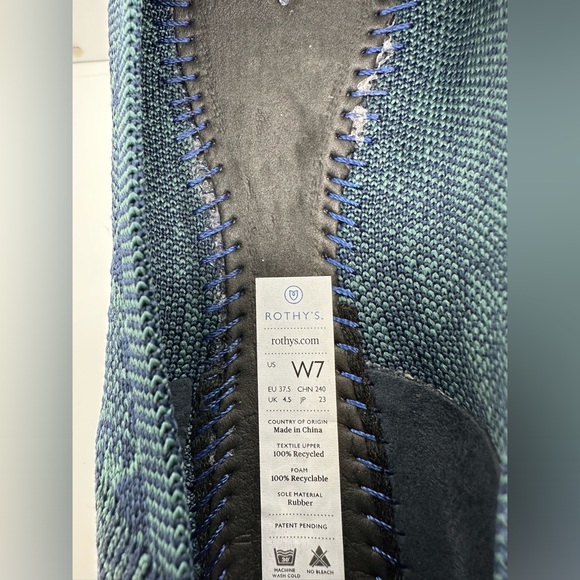 Rothy’s The Point~ Emerald Blue Snake Print Retired Shoes Size 7 - Picture 6 of 15